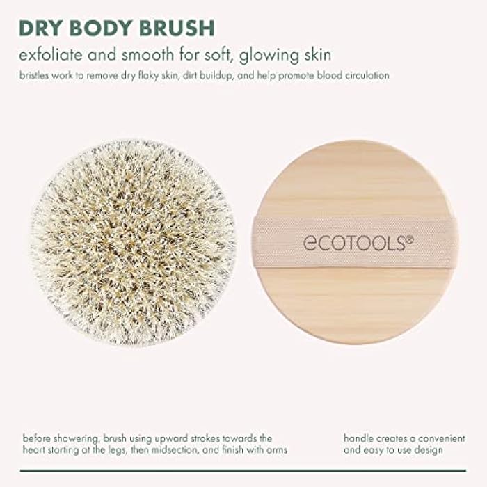 EcoTools Dry Body Brush, For Post Shower & Bath Skincare Routine, Removes Dirt & Promotes Blood Circulation, Helps Reduce Appearance of Cellulite, Eco-Friendly, Vegan & Cruelty-Free, 1 Count - Image 2